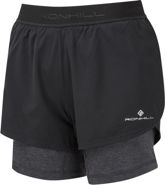 Ronhill Tech Twin Short Dames - Sportbroeken - zwart/grijs - Vrouwen