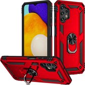 Samsung Galaxy A13 4G Hoesje met Kickstand Ring Back Cover Rood