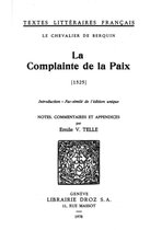 Textes Littéraires Français - La Complainte de la Paix : 1525