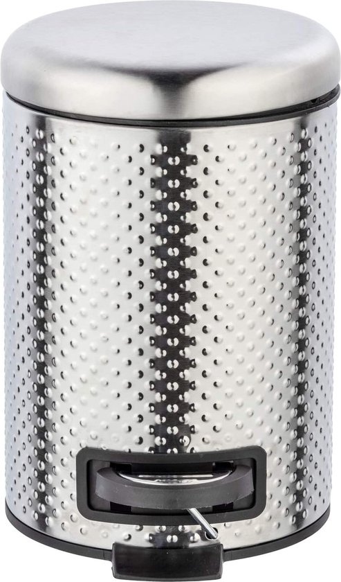 Cosmetica Pedaalemmer Punto gesatineerd - Cosmetica-emmer, vuilnisemmer met pedaalmechanisme Inhoud: 3 l, roestvrij staal, 17 x 25 x 22,5 cm, gesatineerd 264034