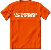 3 Katten Geleden - Katten T-Shirt Kleding Cadeau | Dames - Heren - Unisex | Kat / Dieren shirt | Grappig Verjaardag kado | Tshirt Met Print | - Oranje - L