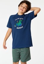 Woody pyjama jongens - blauw - krokodil - 212-2-QTS-Z/874 - maat 164
