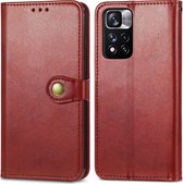 Xiaomi Redmi Note 11 Pro Hoesje - Mobigear - Ranch Serie - Kunstlederen Bookcase - Rood - Hoesje Geschikt Voor Xiaomi Redmi Note 11 Pro