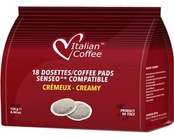 Italian Coffee - Cremoso Koffie - Italiaanse Espresso voor Senseo - 5 x 18 pads