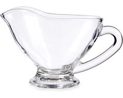 Vivalto Luxe glazen jus/saus kom - transparant - 15 x 7,5 x 9 cm - 200 ml - Jusbootje - Juskannetjes - Sauskannen - Saucieres