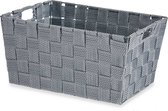 Kast/badkamer opbergmandjes zilvergrijs 30 x 20 x 14 cm - Kastmandjes/lade vakverdelers - Gevlochten stof met frame