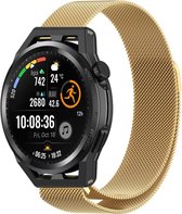 Stalen, Milanees Smartwatch bandje - Geschikt voor Strap-it Huawei Watch GT Runner Milanese band - goud - GT Runner - 22mm - Strap-it Horlogeband / Polsband / Armband