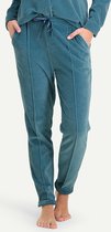 Cyell COASTAL BLUE VELVET dames lounge broek lang - blauw - Maat 38 Blauw maat 38 (M)