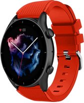 Siliconen Smartwatch bandje - Geschikt voor Amazfit GTR 3 - Pro siliconen bandje - rood - Strap-it Horlogeband / Polsband / Armband