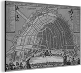 Décoration murale Métal - Peinture Aluminium Industriel - Plan de ville - Amsterdam - Vintage - 150x100 cm - Dibond - Photo sur aluminium - Décoration murale industrielle - Pour le salon / chambre