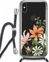 Case Company® - iPhone XS Max hoesje met Koord - Floral bouquet - Telefoonhoesje met Zwart Koord - Extra Bescherming aan alle Kanten en Over de Schermrand