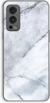Case Company® - OnePlus Nord 2 5G hoesje - Witte marmer - Soft Cover Telefoonhoesje - Bescherming aan alle Kanten en Schermrand