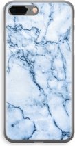 Case Company® - iPhone 8 Plus hoesje - Blauw marmer - Soft Cover Telefoonhoesje - Bescherming aan alle Kanten en Schermrand