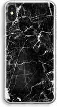 Case Company® - iPhone XS hoesje - Zwart Marmer - Soft Cover Telefoonhoesje - Bescherming aan alle Kanten en Schermrand
