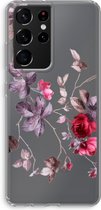Case Company® - Samsung Galaxy S21 Ultra hoesje - Mooie bloemen - Soft Cover Telefoonhoesje - Bescherming aan alle Kanten en Schermrand