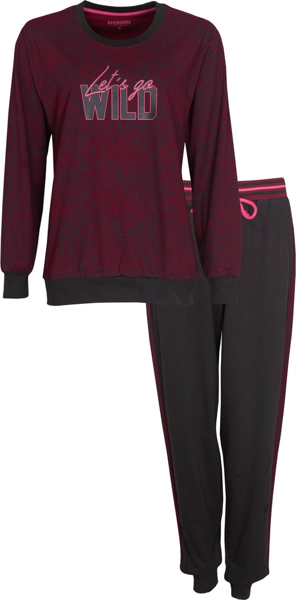 Irresistible Dames Pyjama - Lange Mouwen - Bordeaux Rood