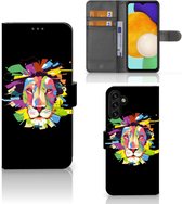GSM Hoesje Geschikt voor Samsung Galaxy A13 5G | Geschikt voor Samsung Galaxy A04s Book Cover Lion Color