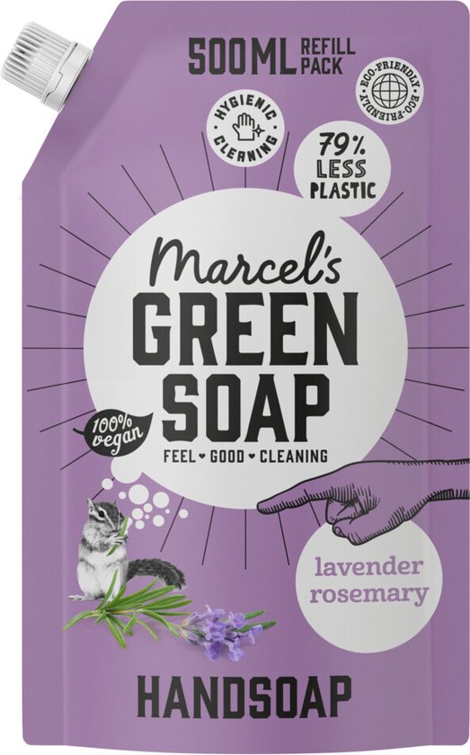 Marcel's green soap navulling lavendel rozemarijn 500 ml