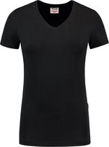 Tricorp Dames T-shirt V-hals 190 grams - Casual - 101008 - Zwart - maat XL