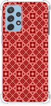 Smartphone hoesje Geschikt voor Samsung Galaxy A73 Hoesje ontwerpen met transparante rand Batik Red