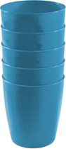 5x drinkbekers van kunststof 300 ml in het blauwï¿½- Limonade bekers - Campingservies/picknickservies
