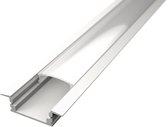 Leddle -Profilé Encastré En Aluminium BLANC - Couvercle Pour Profilé -Idéal Pour Le Plâtre- Plafonds Et Murs De Haute Qualité -Aluminium De Qualité -100CM (1M)