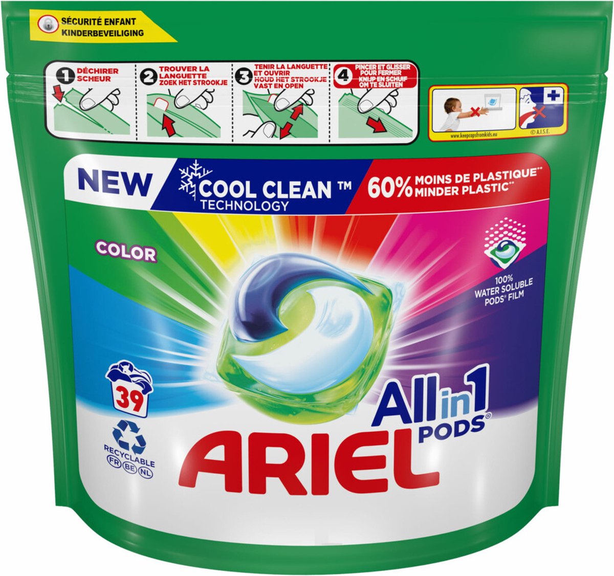 Goedkoopste Ariel All-in-1 Pods Wasmiddelcapsules Color 39 stuks