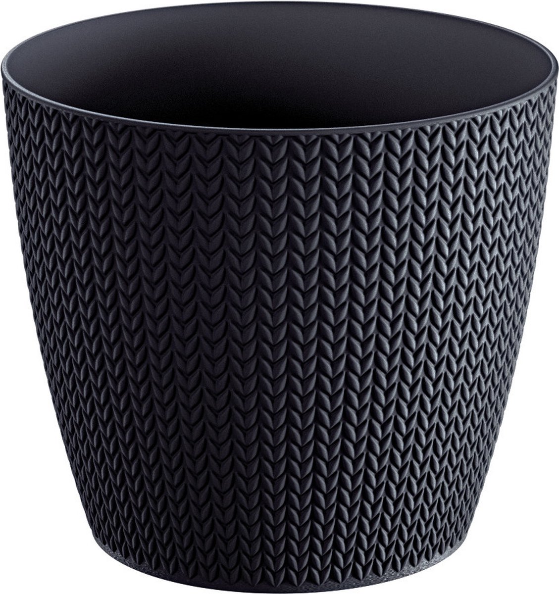 Prosperplast Plantenpot - antraciet - kunststof - D26 x H23 cm - Stijlvol - buiten/binnen