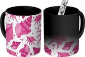 Magische Mok - Foto op Warmte Mokken - Koffiemok - Schelpen - Roze - Zee - Meisjes - Patronen - Magic Mok - Beker - 350 ML - Theemok