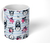 Mok - Koffiemok - Pubers - Skull - Roze - Patronen - Mokken - 350 ML - Beker - Koffiemokken - Theemok
