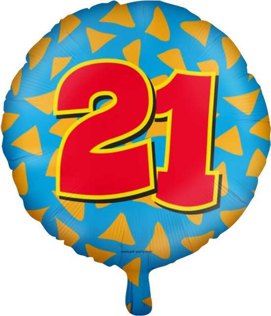 Helium ballon 21 jaar party | 45cm