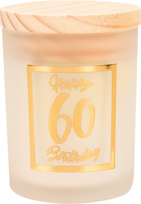 Paper Dreams Geurkaars klein goud/wit - 60 jaar