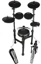 Carlsbro CSD131M 8-delige ultracompacte elektronische drumset met 5 drumpads, 3 bekkenpads, hihat- en bassdrumpedaal
