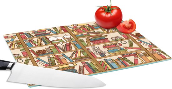 Foto: Glazen snijplank 28x20 patronen kat boek jongens meisjes kinderen kids snijplanken glas