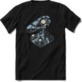 Retro Joystick | Gaming kado T-Shirt heren - dames | Ijsblauw | Perfect game pc cadeau shirt | Grappige console spreuken - zinnen - teksten Maat XL