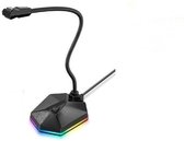 TD-F1 - omnidirectionele RGB Gaming Microfoon - LED Mic voor Computer Gaming - Condensator Ruisonderdrukking - Mute Knop - Zwart