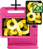 iPad Air 5 (2022) Kinder Cover Kids Case with 2 Pieces iPad Air 5 (2022) Screen Protector Glas - Rose