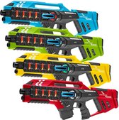 Light Battle Connect Lasergame set voor 4 spelers - Rood/Blauw/Groen/Geel - 4 Mega Blasters - Laserguns met unieke Anti-Cheat functie