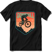 Downhill | TSK Studio Mountainbike kleding Sport T-Shirt | Roze - Lime | Heren / Dames | Perfect MTB Verjaardag Cadeau Shirt Maat 3XL