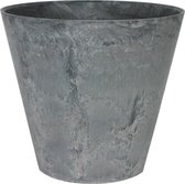Steege Plantenpot/bloempot - natuursteen look - grijs - D17 x H 24 cm
