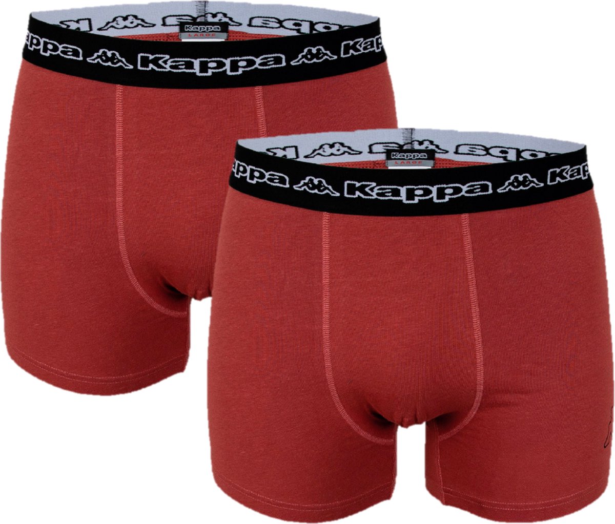 Kappa Boxershorts - Elastisch Katoenen Heren Ondergoed - 2PACK - Rood - Maat: XXL