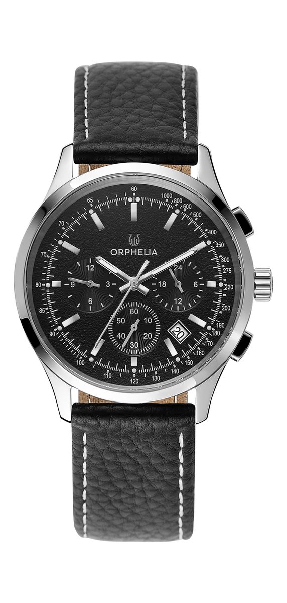 Orphelia 24h OR81701 Horloge - Leer - Zwart - Ø 42 mm