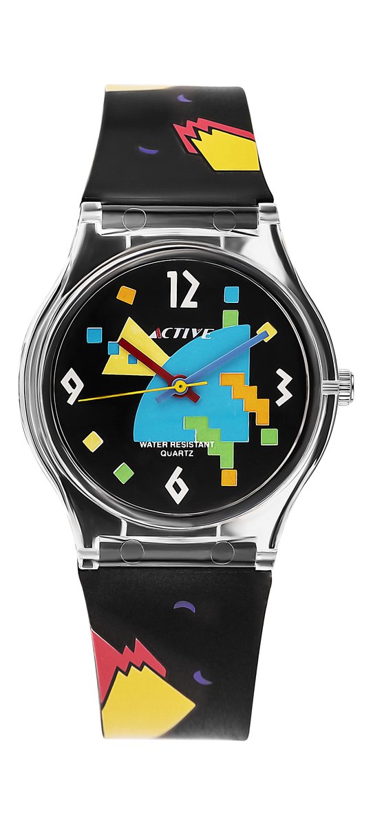 Active ACT-013 Horloge - Kunststof - Zwart - Ø 35 mm
