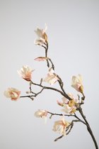 Kunstbloem Magnolia - topkwaliteit decoratie - Roze - zijden tak - 107 cm hoog
