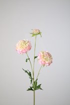Kunstbloem Scabiosa - topkwaliteit decoratie - Roze - zijden tak - 76 cm hoog
