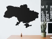 HOUTEN WANDDECORATIE / WOODEN WALL DECORATION - MUURDECORATIE / WALL ART - LANDKAART OEKRAÏNE / COUNTRY MAP UKRAINE - 145 x 97cm - ZWART / BLACK - WANDFIGUUR - Україна - ECHT HOUT