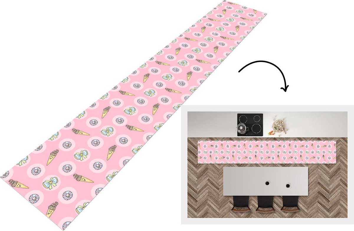 KitchenYeah Keukenloper - Loper keuken - Donuts - Kawaii - Patronen - Pastel - Keukenloper vinyl multicolor, foto 7