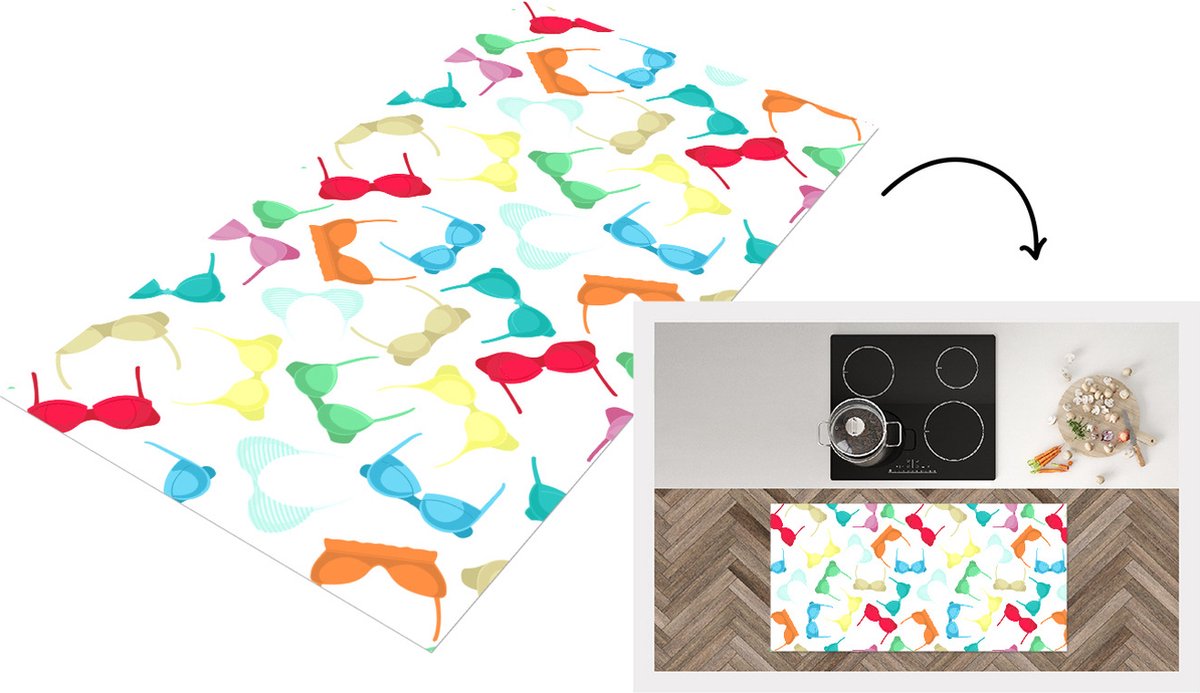 KitchenYeah Keukenloper - Loper keuken - Bh - Regenboog - Vrouwen - Patroon - Keukenloper vinyl multicolor, foto 7