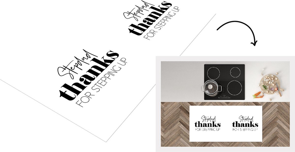 KitchenYeah Keukenloper - Loper keuken - Bonus papa - Quotes - Familie - 120x60 cm - Keukenloper vinyl Multicolor