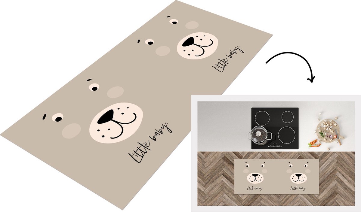 KitchenYeah Keukenloper - Loper keuken - Quotes - Kinderen - Little baby - Spreuken - 120x50 cm - Keukenloper vinyl Multicolor